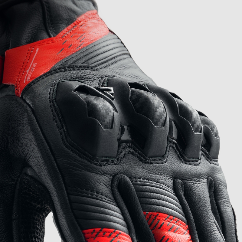 Motocikla cimdi Rebelhorn Viper black-grey-fluo red