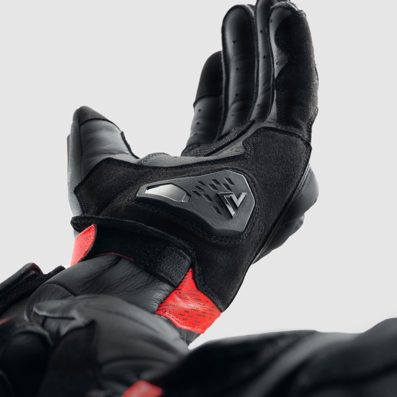 Motocikla cimdi Rebelhorn Viper black-grey-fluo red