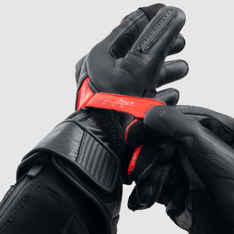 Motocikla cimdi Rebelhorn Viper black-grey-fluo red