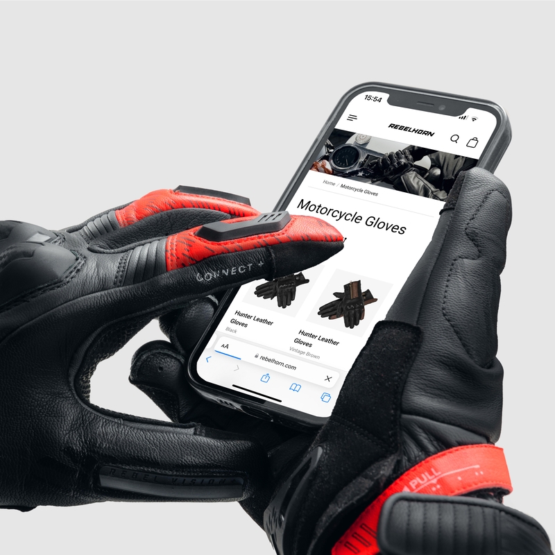 Motocikla cimdi Rebelhorn Viper black-grey-fluo red