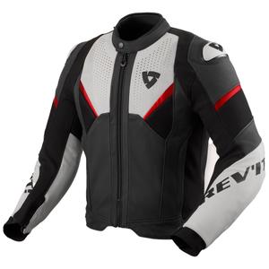 Revit Automate Melna un gaiši pelēka ādas motocikla jaka