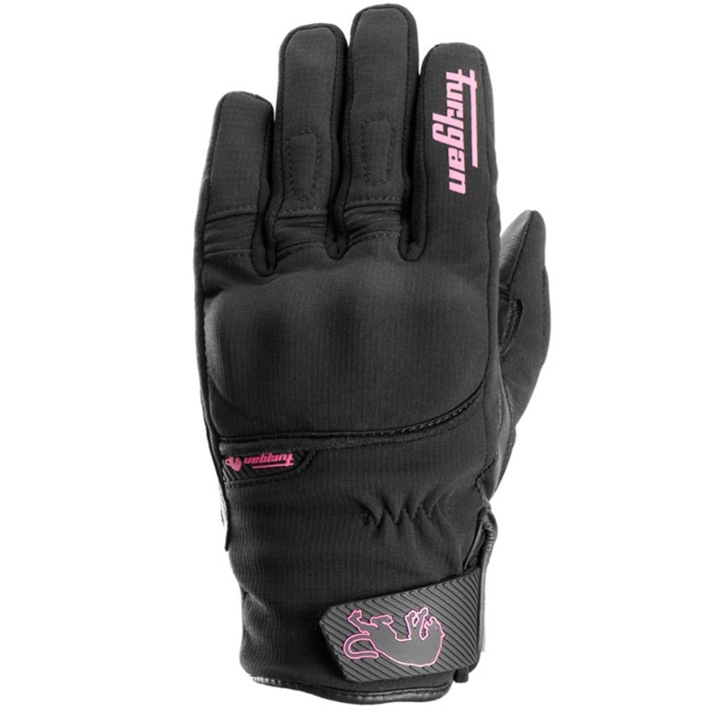 Sieviešu Furygan Jet Lady All Season D3O® Evo melni un rozā motocikla cimdi