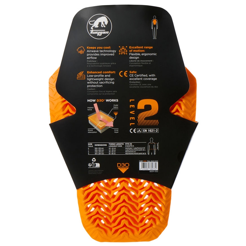 Furygan Full Back Fury D3O® EVO muguras aizsargs
