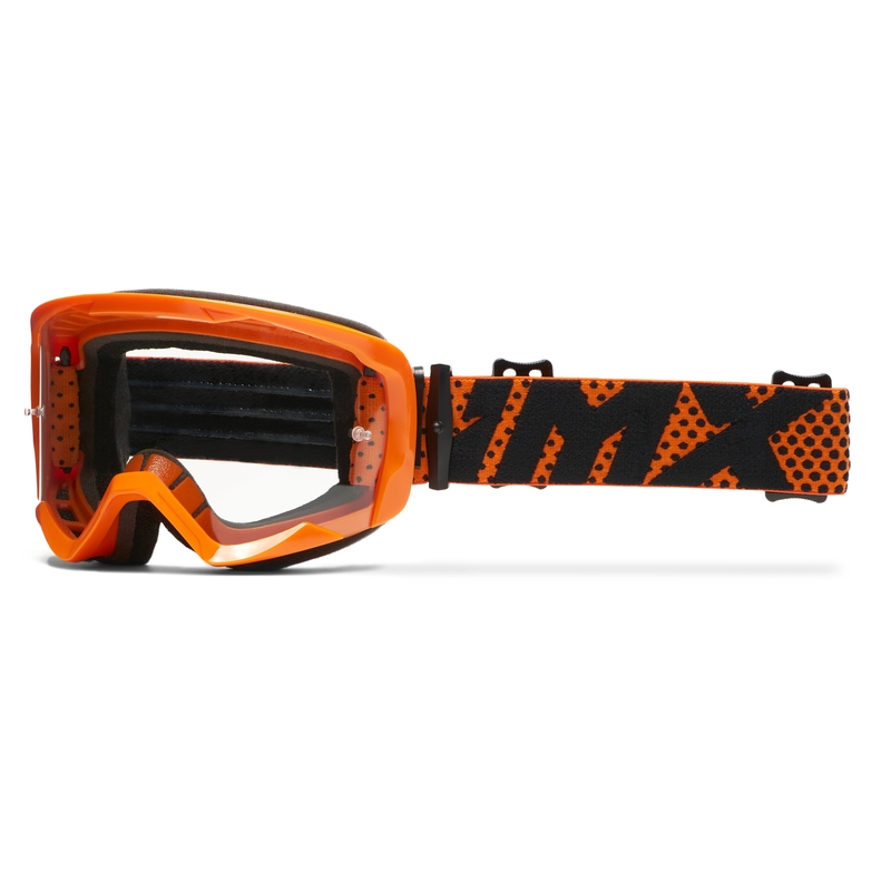 Motokrosa brilles iMX Endurance Flip oranžas ar caurspīdīgu pleksi
