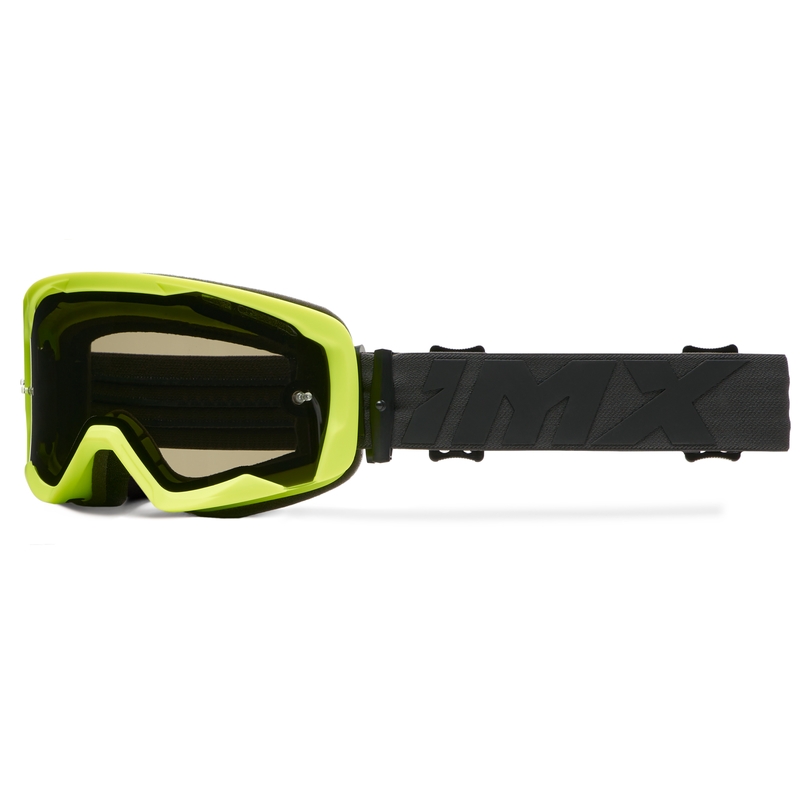 iMX Endurance Flip fluo dzelteni melnas motocikla brilles ar caurspīdīgu pleksi