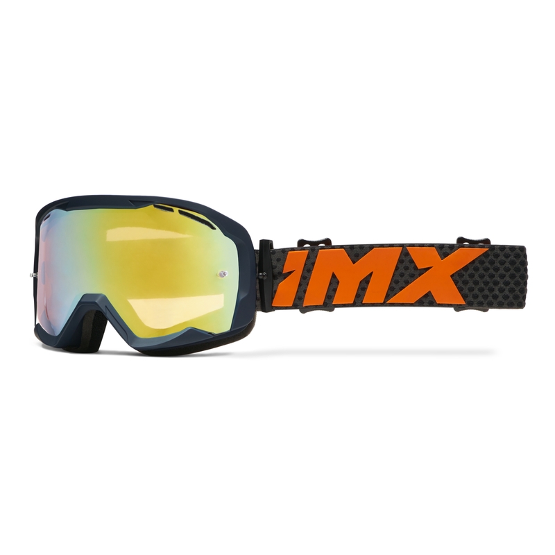 Motokrosa brilles iMX Endurance Flip zili oranžas ar iridija pleksi