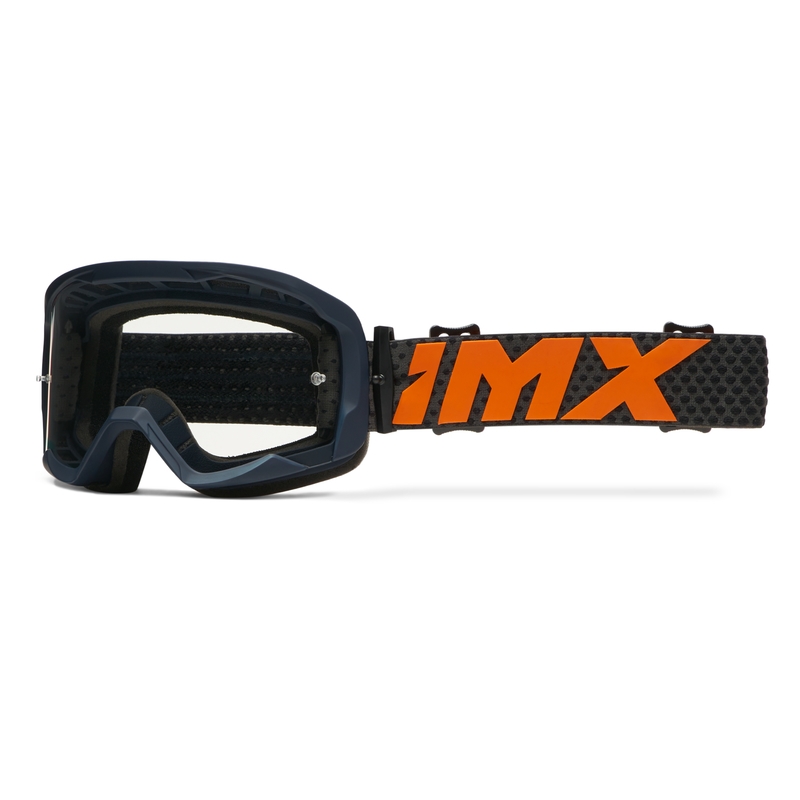 Motokrosa brilles iMX Endurance Flip zili oranžas ar iridija pleksi