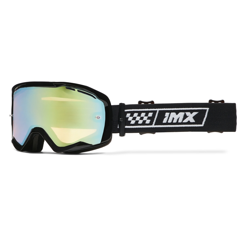 Motokrosa brilles iMX Endurance Race melnas un baltas ar iridija pleksi