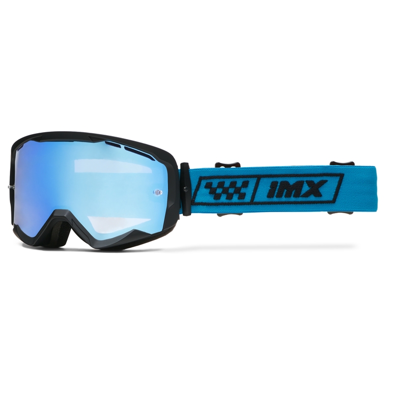 Motokrosa brilles iMX Endurance Race melnas un zilas ar iridija pleksi