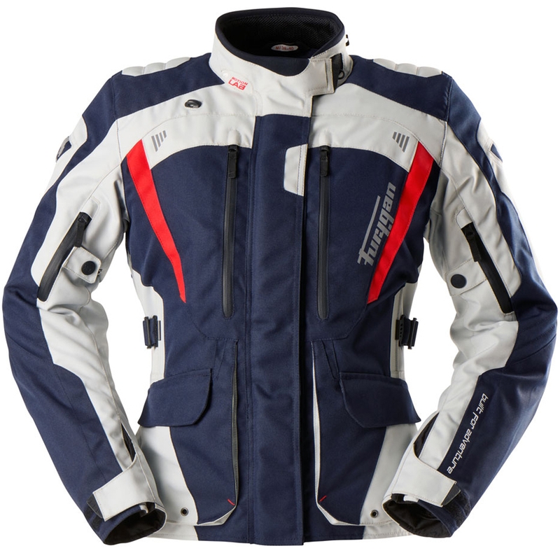 Sieviešu motocikla jaka Furygan Apalaches Lady Evo Blue-Beige-Red Motocikla jaka sievietēm