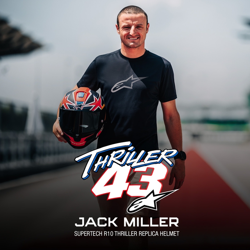 Alpinestars Supertech R10 Limited Edition Jack Miller matēta oglekļa sarkan-zilā-dzeltenā-baltā integrālā motocikla ķivere
