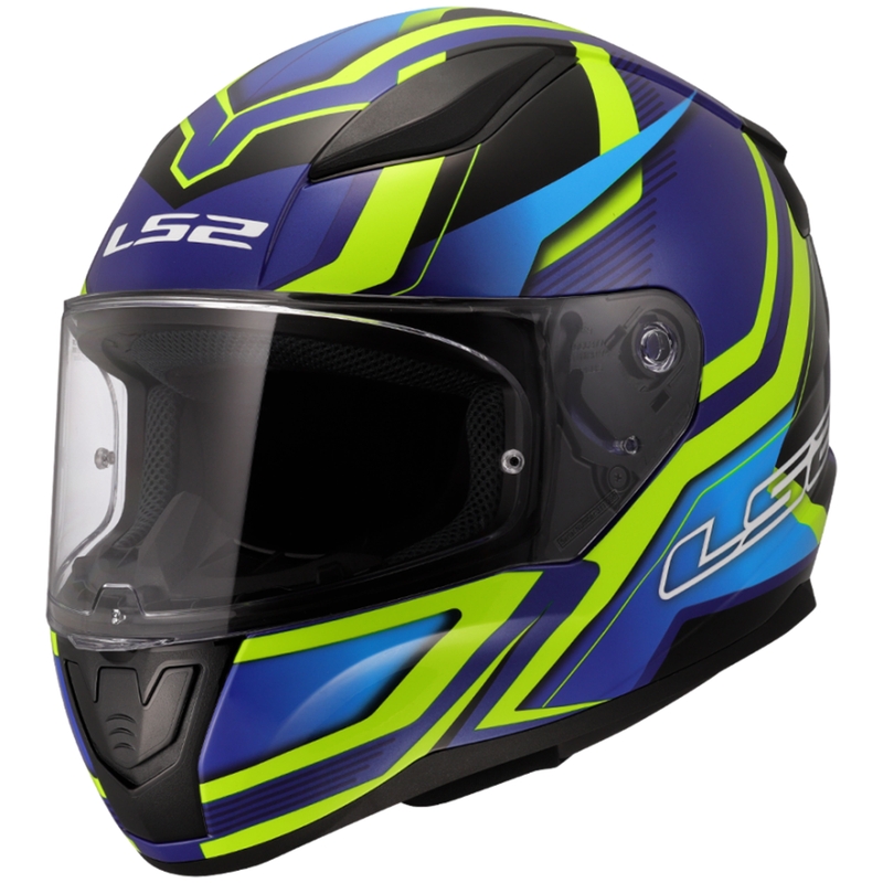 Integrālā moto ķivere LS2 FF353 Rapid II Flitz fluo dzelteni-zilā krāsā