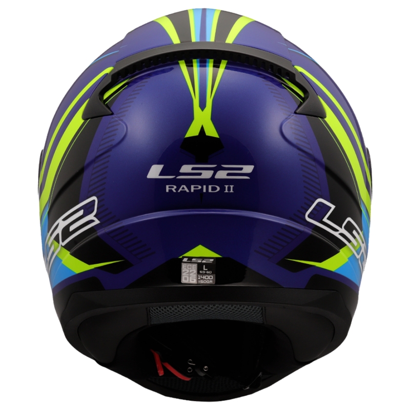 Integrālā moto ķivere LS2 FF353 Rapid II Flitz fluo dzelteni-zilā krāsā