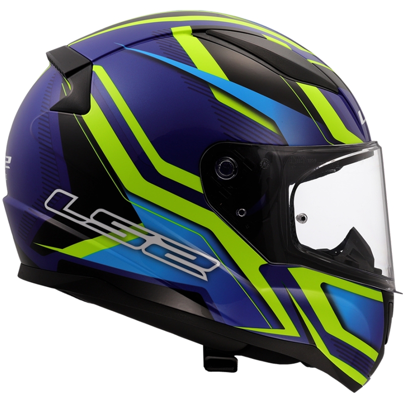 Integrālā moto ķivere LS2 FF353 Rapid II Flitz fluo dzelteni-zilā krāsā