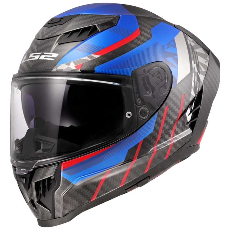 LS2 FF807 Dragon Trax zili-arkana integrālā motocikla ķivere