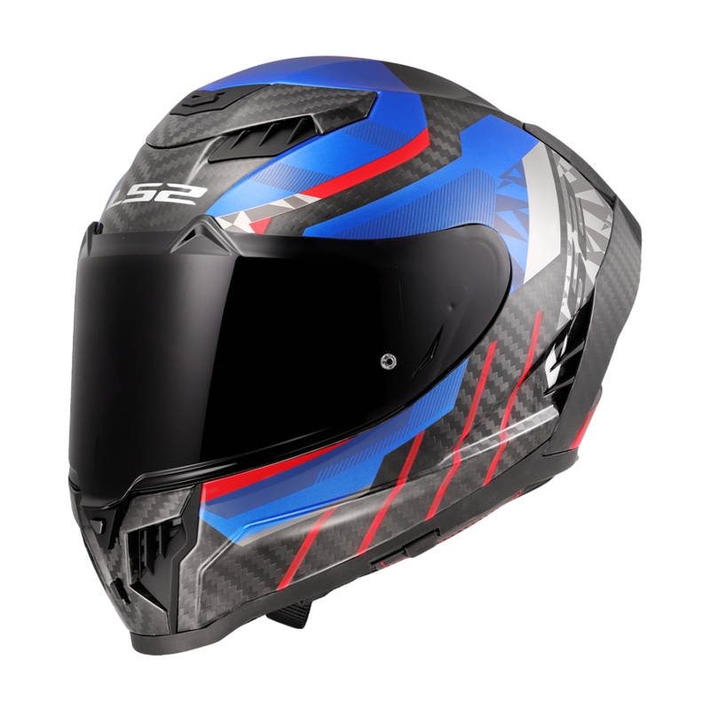 LS2 FF807 Dragon Trax zili-arkana integrālā motocikla ķivere