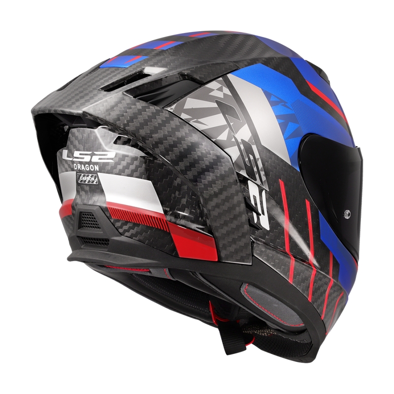 LS2 FF807 Dragon Trax zili-arkana integrālā motocikla ķivere