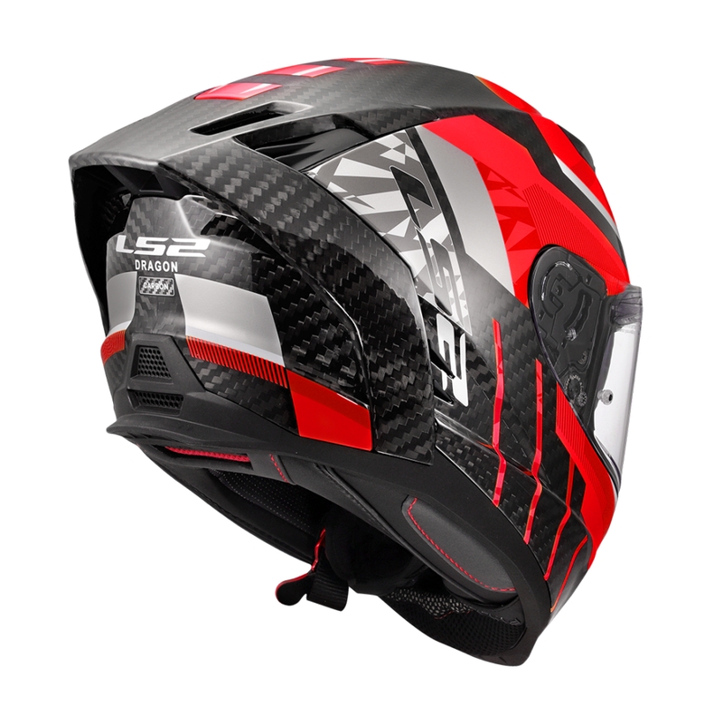Integrālā moto ķivere LS2 FF807 Dragon Trax sarkana