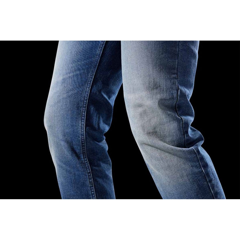 Furygan D12 X Kevlar® taisni motocikla džinsi, mazgāti gaiši zili