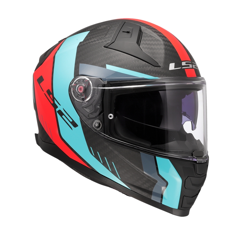 Integrālā moto ķivere LS2 FF811 Vector II C Grid sarkanā tirkīza krāsā