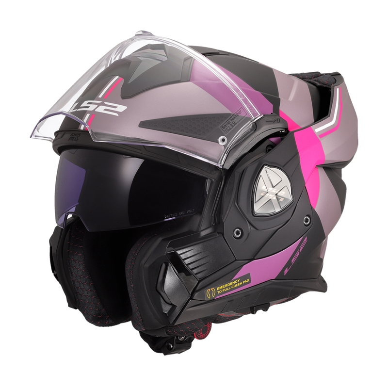 LS2 FF901 Advant X Ultra pelēki violeta, atvāžama motocikla ķivere