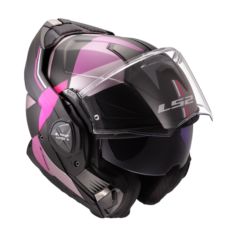 LS2 FF901 Advant X Ultra pelēki violeta, atvāžama motocikla ķivere