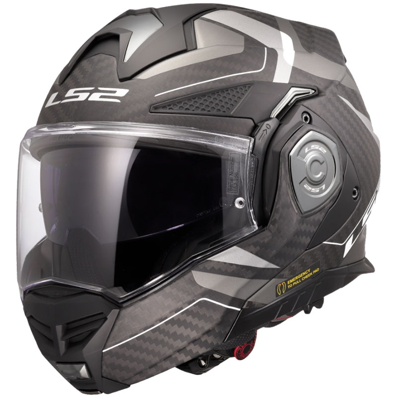 LS2 FF901 Advant X C Horizon sudraba-pelēka, atvāžama motocikla ķivere