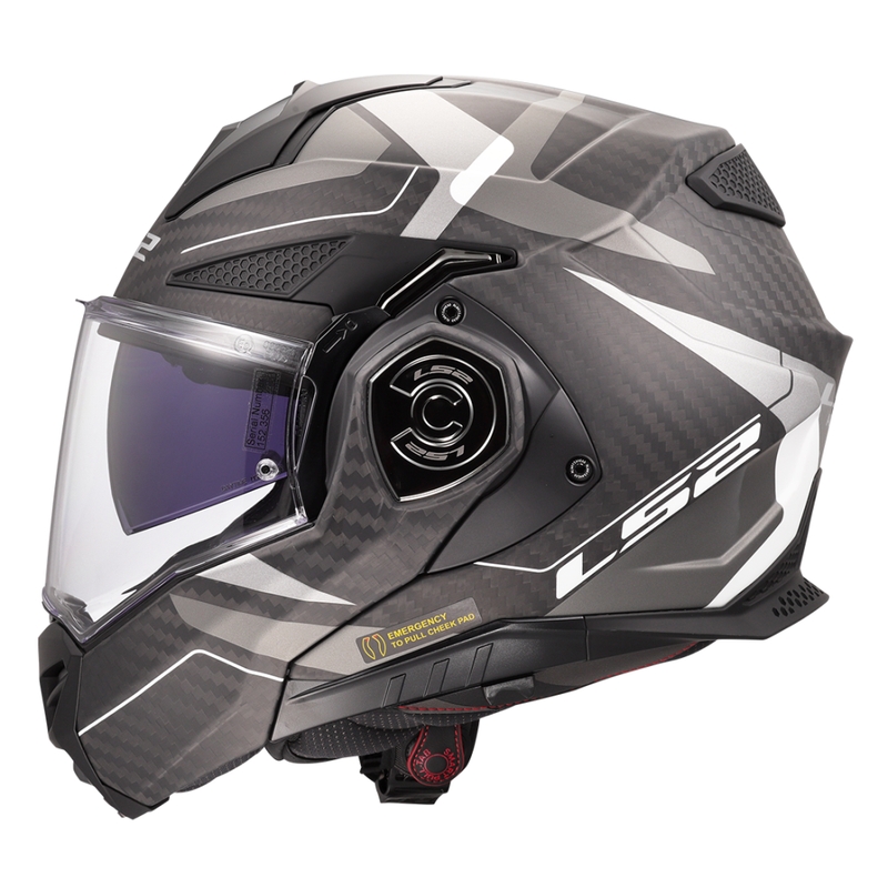 LS2 FF901 Advant X C Horizon sudraba-pelēka, atvāžama motocikla ķivere