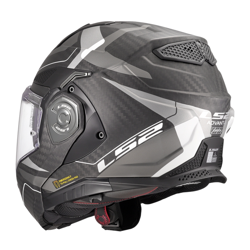 LS2 FF901 Advant X C Horizon sudraba-pelēka, atvāžama motocikla ķivere