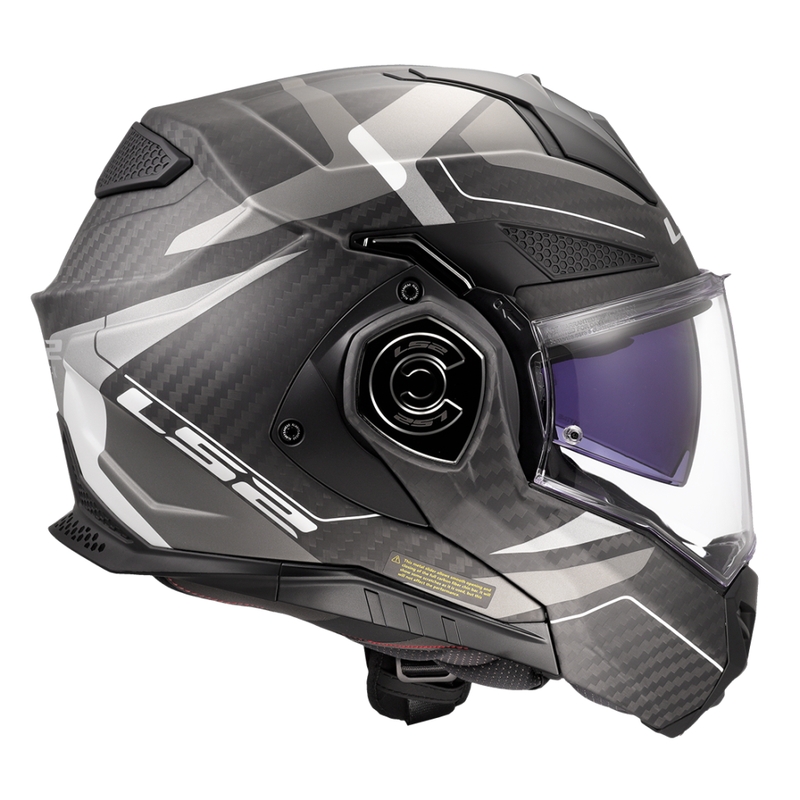 LS2 FF901 Advant X C Horizon sudraba-pelēka, atvāžama motocikla ķivere