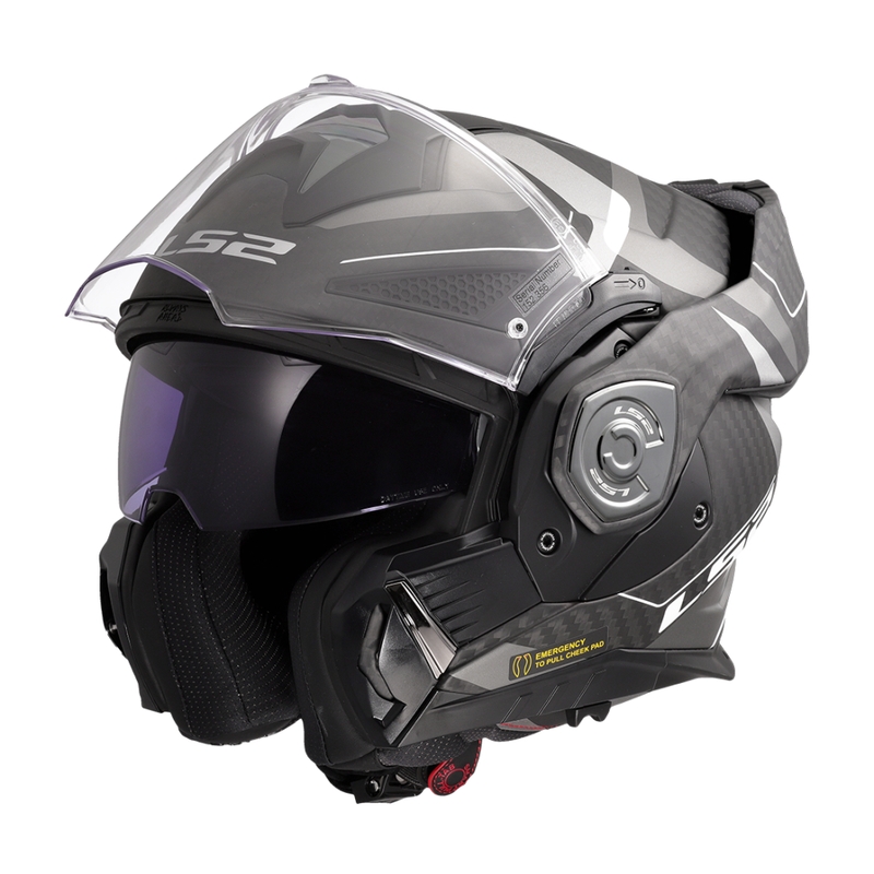 LS2 FF901 Advant X C Horizon sudraba-pelēka, atvāžama motocikla ķivere