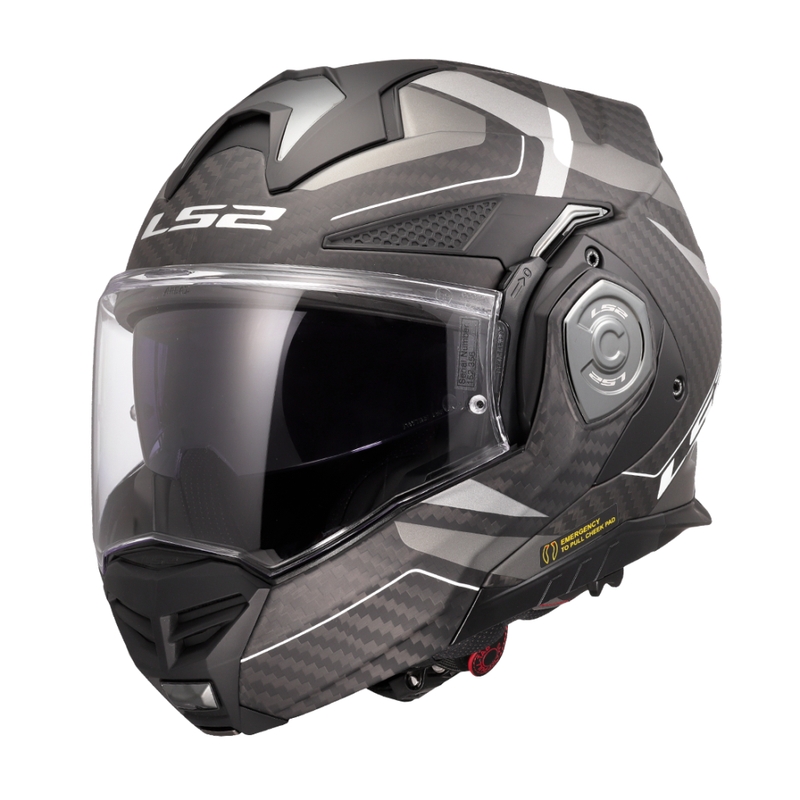 LS2 FF901 Advant X C Horizon sudraba-pelēka, atvāžama motocikla ķivere