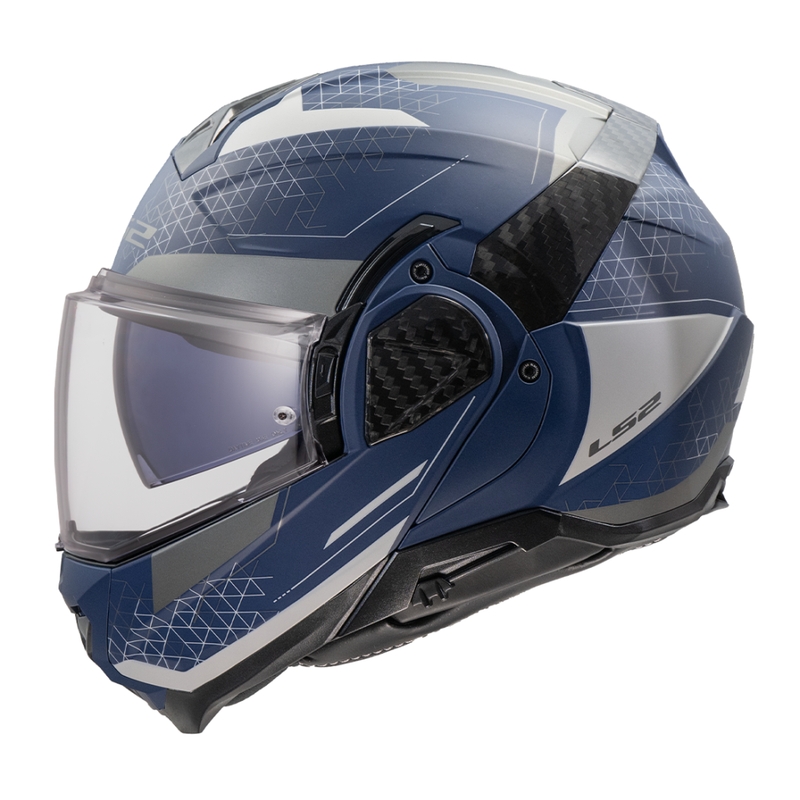 Flip-up motociklistu ķivere LS2 FF910 Advant II Astral matēta zili pelēka