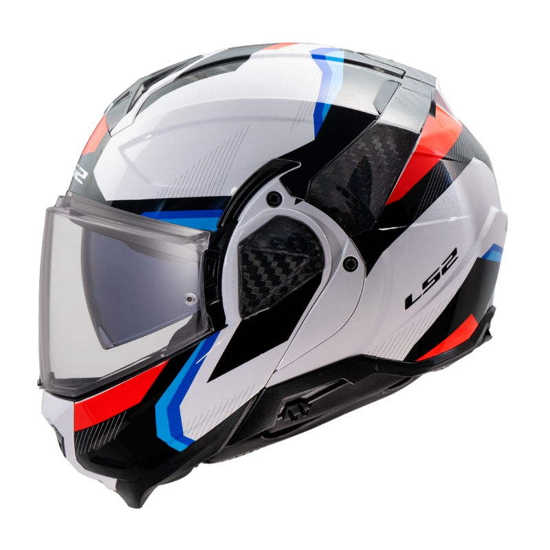 Flip-up motociklistu ķivere LS2 FF910 Advant II Triple white-blue-red