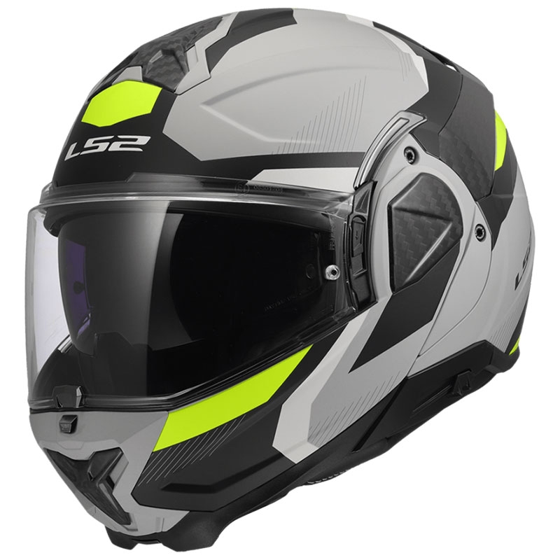 Flip-up moto ķivere LS2 FF910 Advant II Triple gaiši pelēka