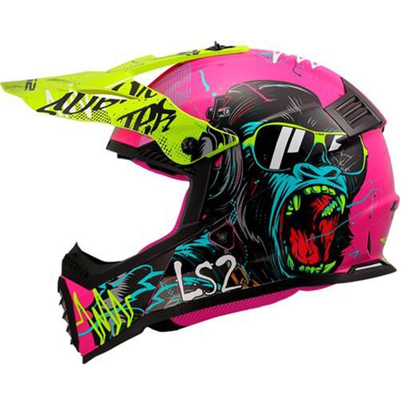 Bērnu motokrosa ķivere LS2 MX437 Fast EVO Mini Gorilla violeta