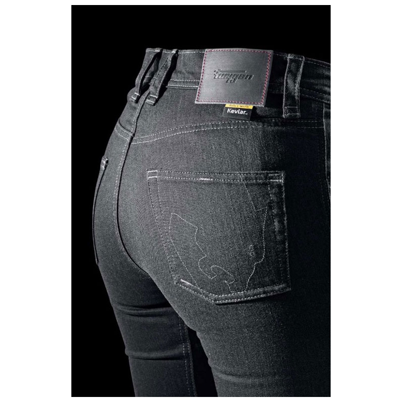 Furygan Nikita X Kevlar® Mom Fit sieviešu motocikla džinsi tumši pelēki