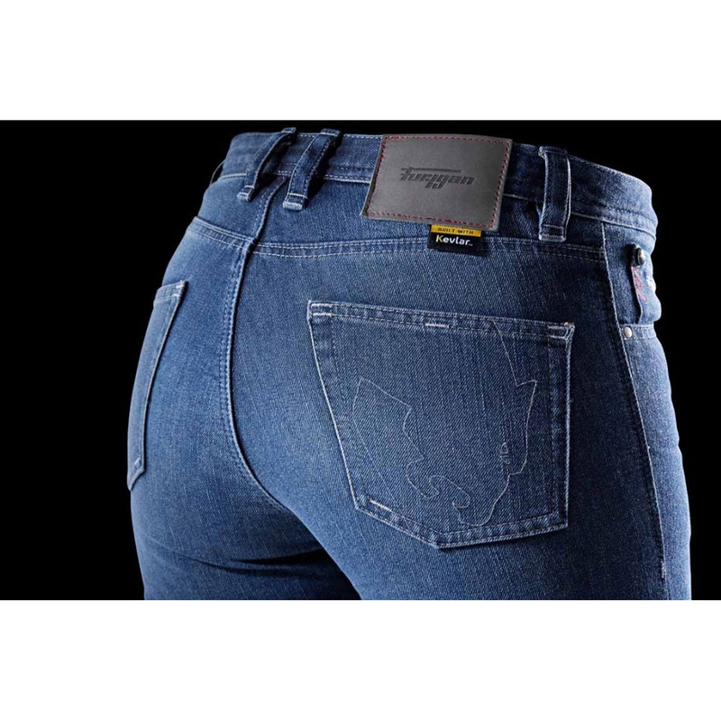 Furygan Kate X Kevlar® Straight sieviešu motocikla džinsi, zili