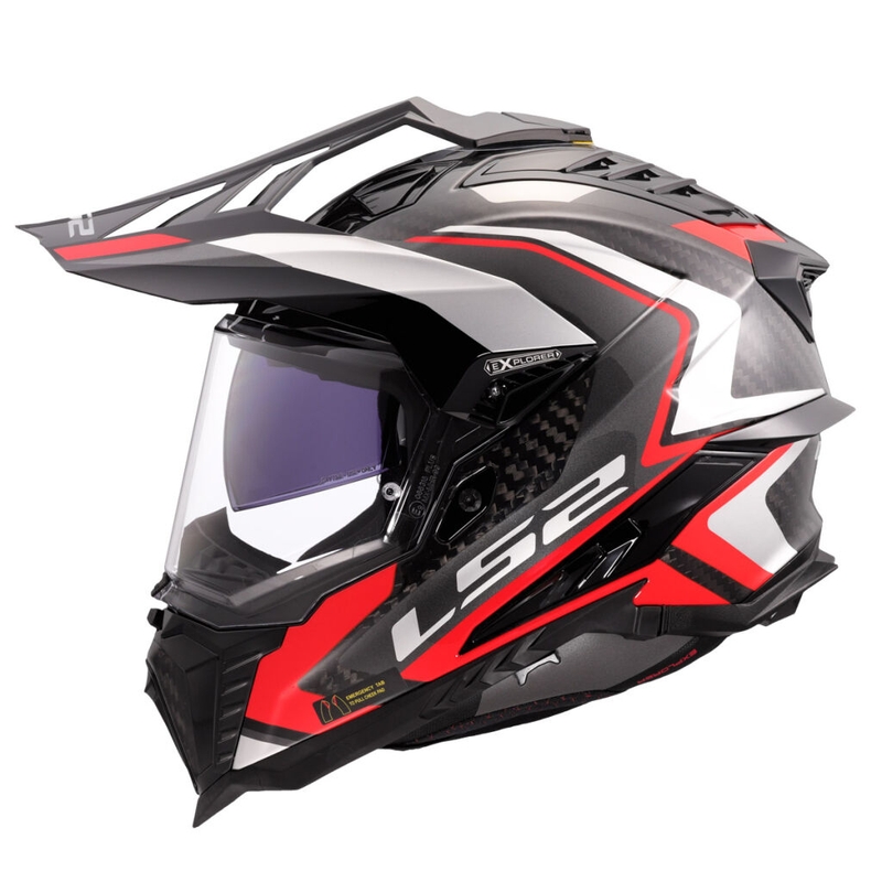 Enduro moto ķivere LS2 MX701 Explorer C Frontier II sarkana