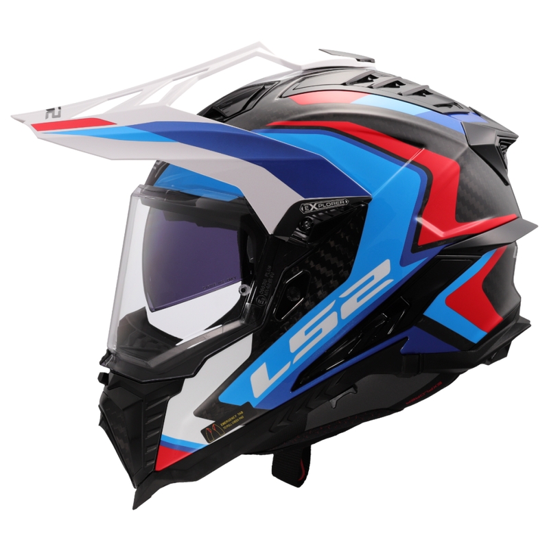 Enduro motocikla ķivere LS2 MX701 Explorer C Frontier II balta-zila