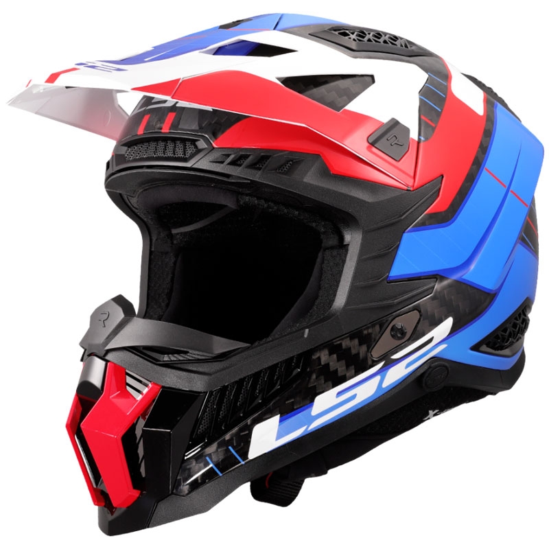 Motokrosa ķivere LS2 MX703 X-Force Galuo balti-sarkani-zils