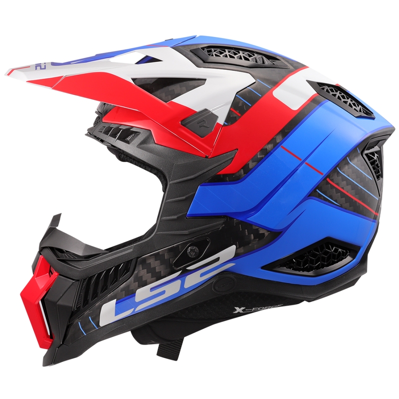 Motokrosa ķivere LS2 MX703 X-Force Galuo balti-sarkani-zils