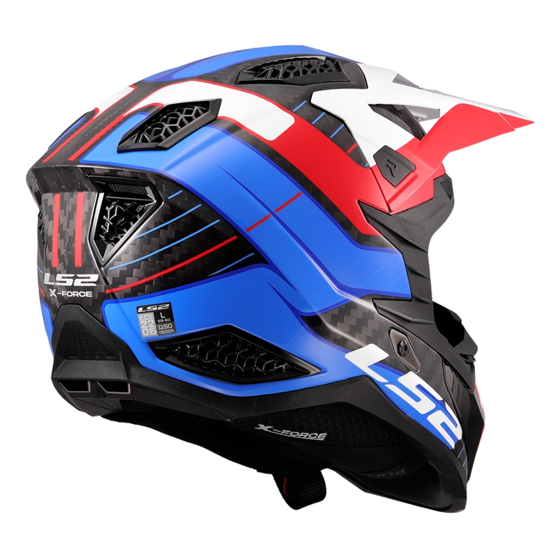 Motokrosa ķivere LS2 MX703 X-Force Galuo balti-sarkani-zils
