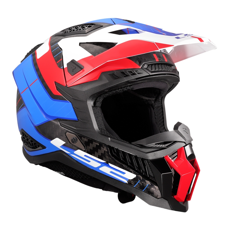 Motokrosa ķivere LS2 MX703 X-Force Galuo balti-sarkani-zils