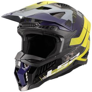 Motokrosa ķivere LS2 MX703 X-Force Galuo pelēka-fluo dzeltena