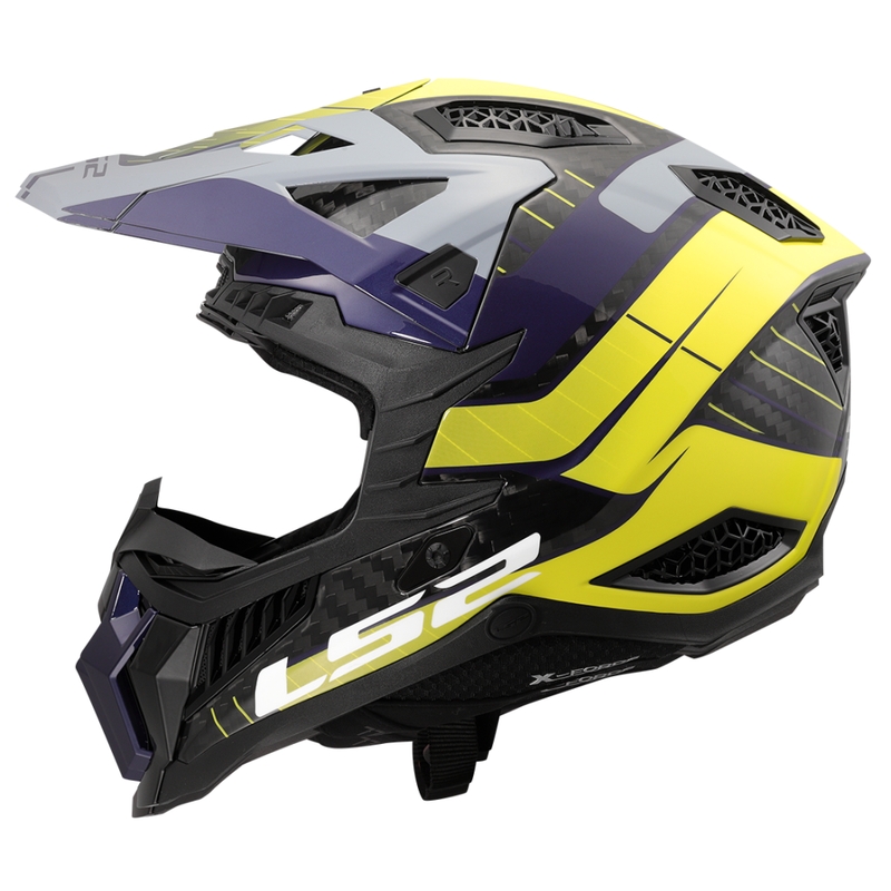 Motokrosa ķivere LS2 MX703 X-Force Galuo pelēka-fluo dzeltena