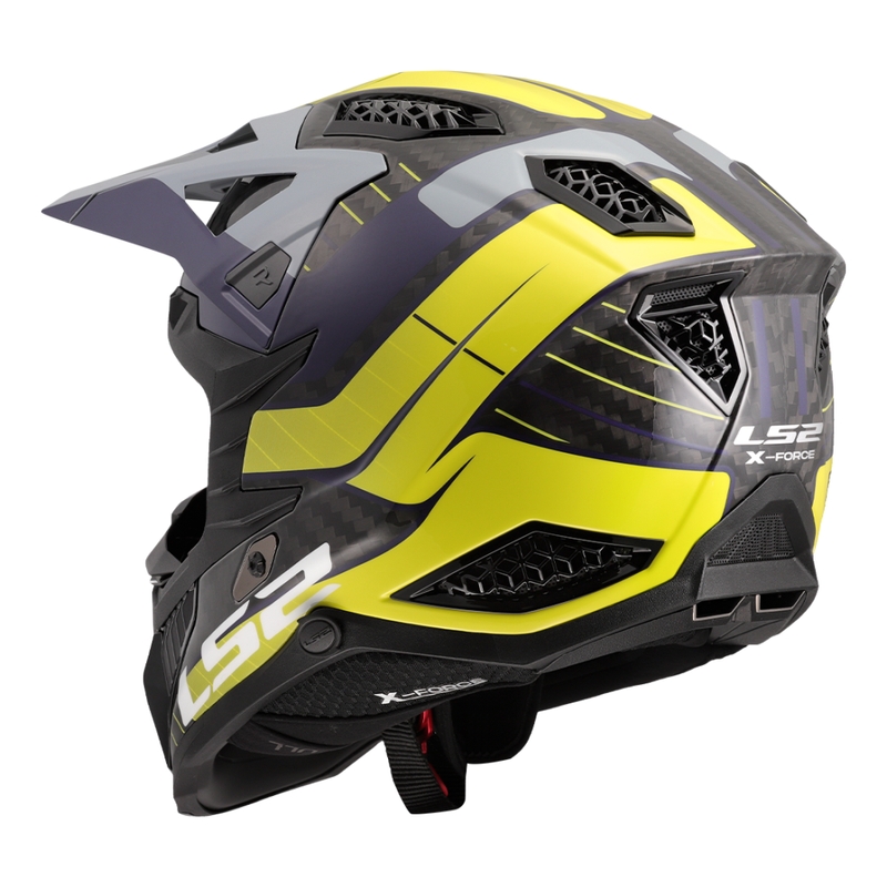 Motokrosa ķivere LS2 MX703 X-Force Galuo pelēka-fluo dzeltena