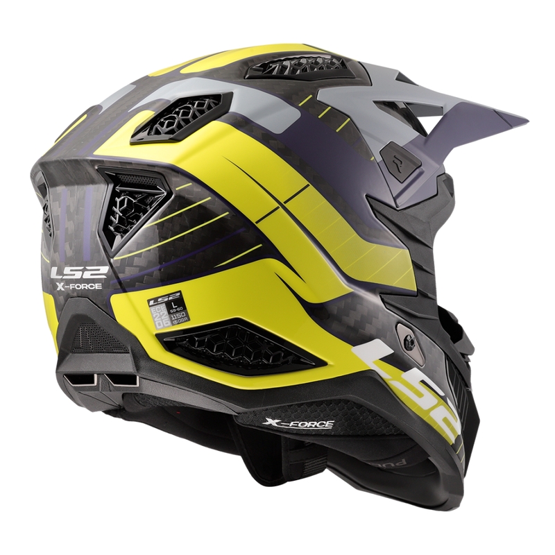 Motokrosa ķivere LS2 MX703 X-Force Galuo pelēka-fluo dzeltena