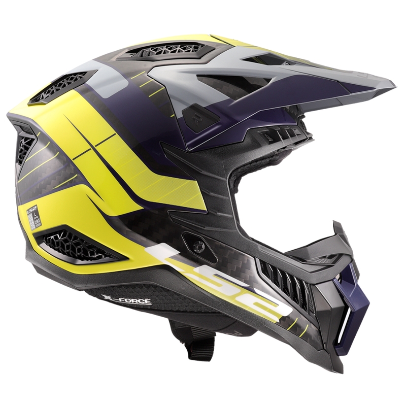 Motokrosa ķivere LS2 MX703 X-Force Galuo pelēka-fluo dzeltena