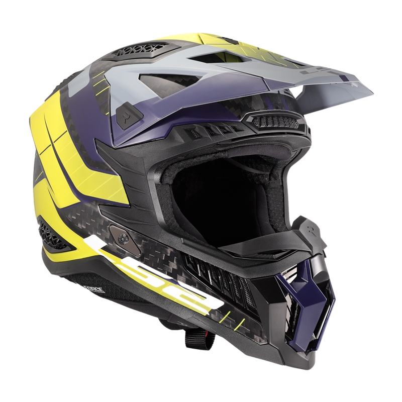 Motokrosa ķivere LS2 MX703 X-Force Galuo pelēka-fluo dzeltena